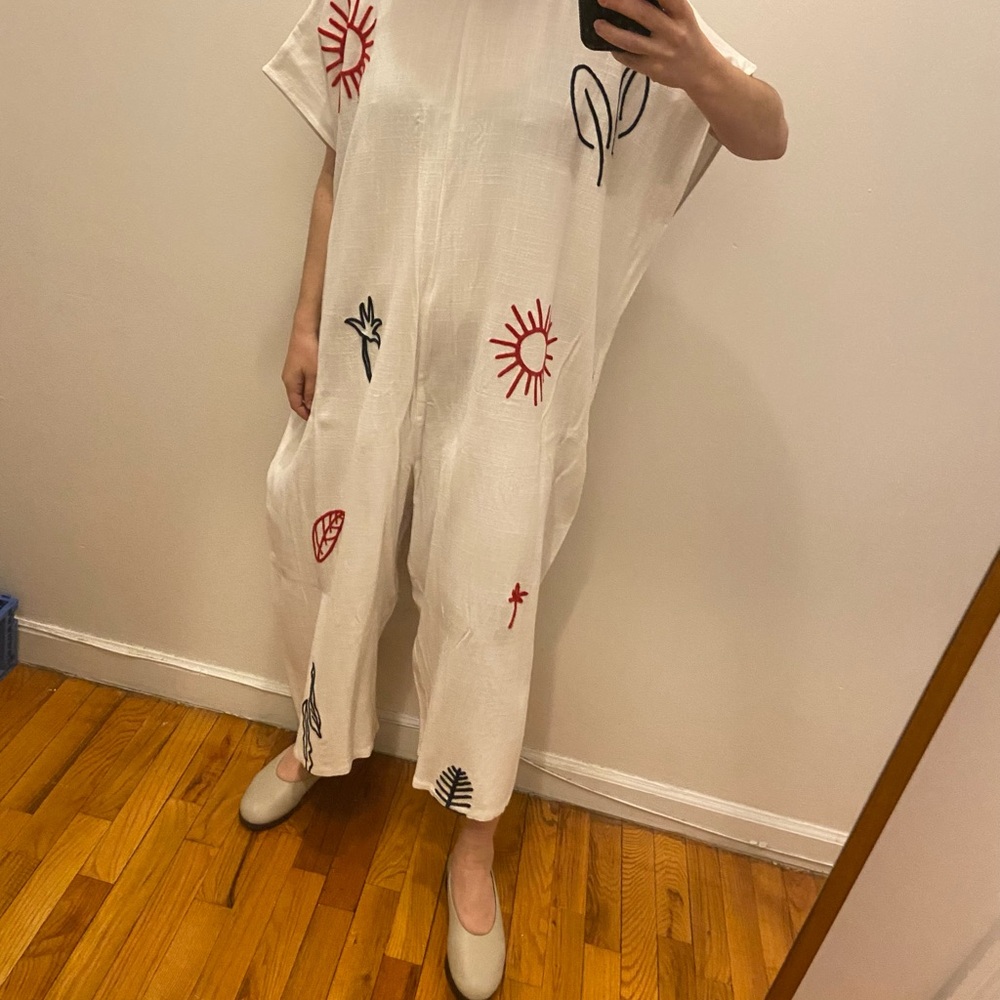 L.F. Markey Tuesday Jumpsuit with Red and Navy Embroidery - Picture 6 of 6